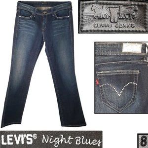 Rhinestone embellished denim jeans